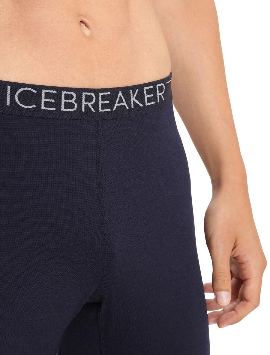 Midnight Navy / Snow Men's Icebreaker Merino 200 Sonebula Thermal Leggings Base Layers | USA 1365EBCX